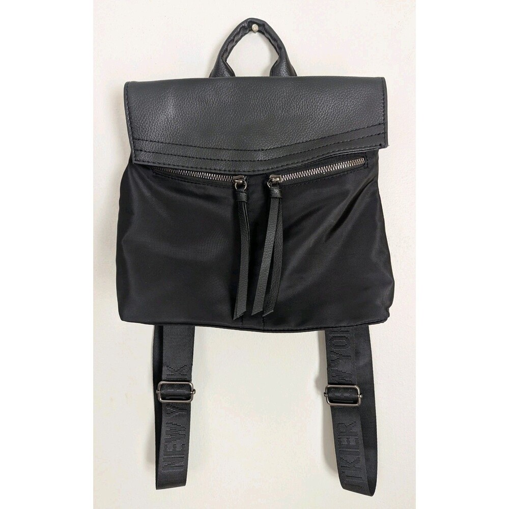 NEW Botkier New York Black Mini Backpack Nylon Faux Leather Travel Everyday Bag